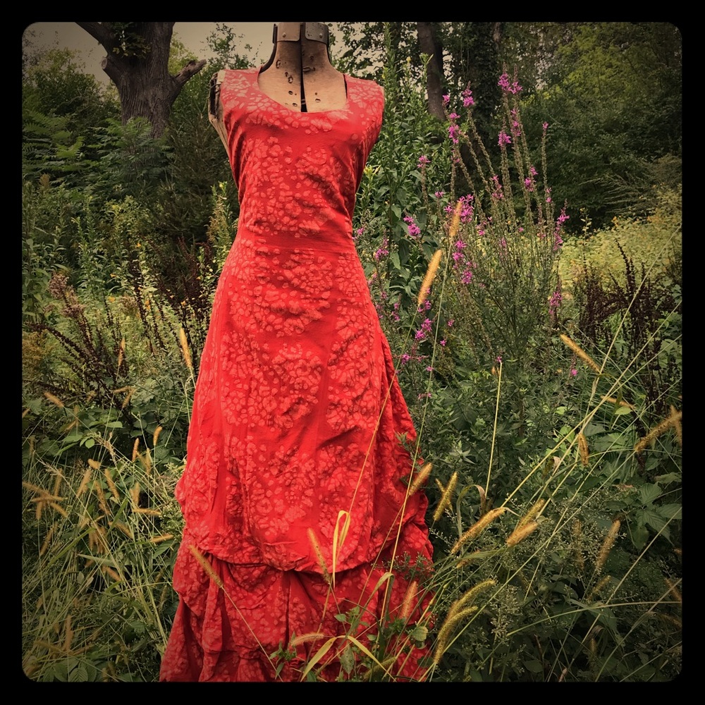 Anokhi Coral Maxi Bubble Dress